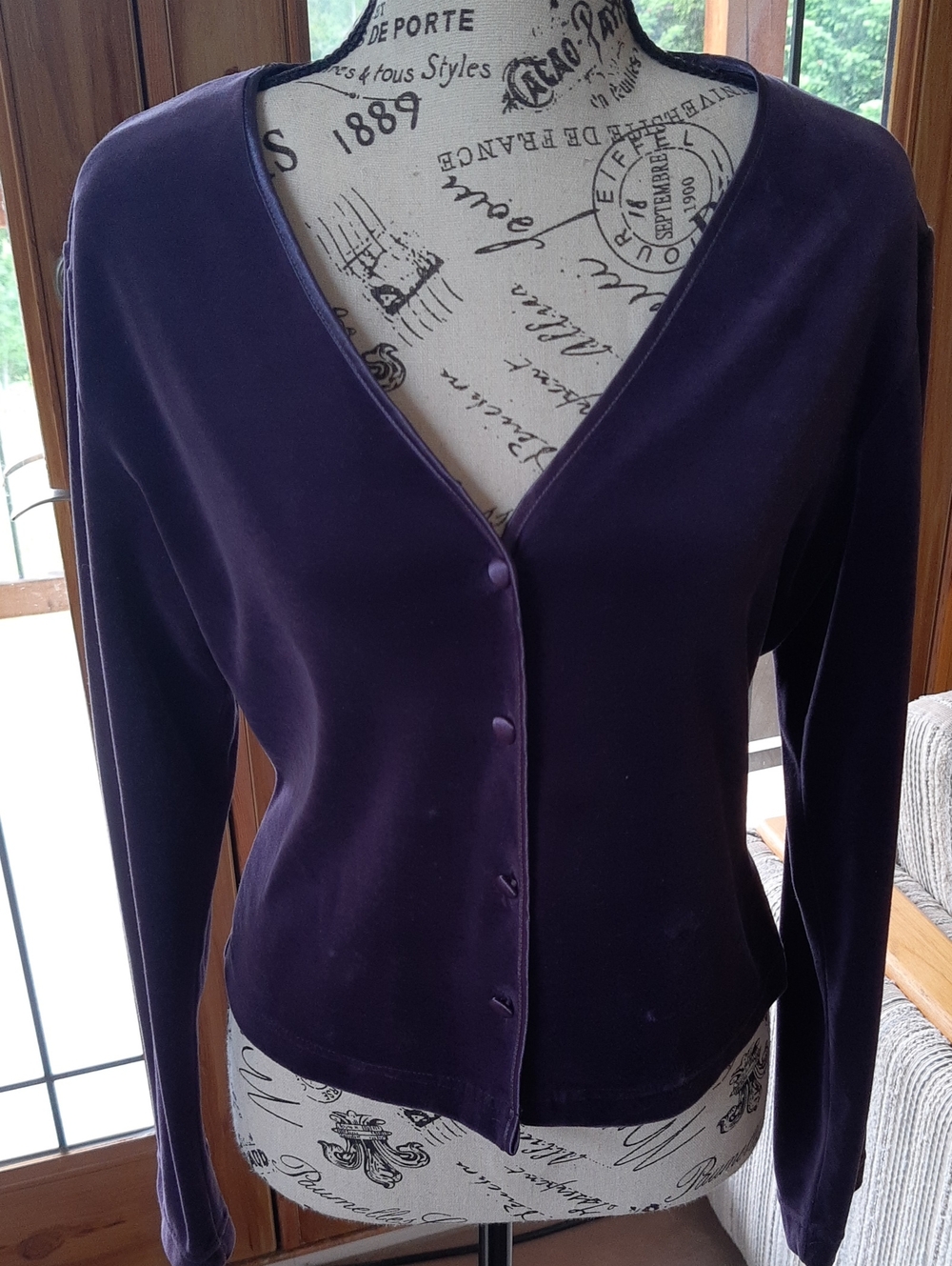 Victoria's Secret Deep Purple Velvet Pajama Top & Bottom Size Medium
